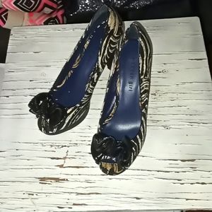 Madden Girl Funky Print Bow Peep Toes